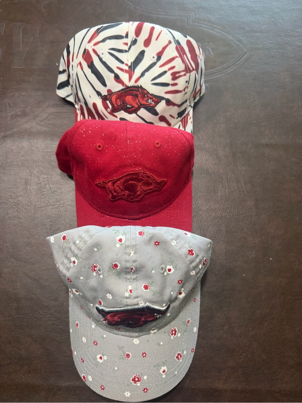 Nike Women's Red, White & Gray Patterned Baseball Cap Trio